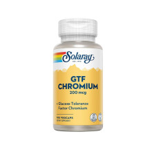 Solaray GTF Chromium 200 mcg, 100 Vegetable Capsules Supports Healthy Blood Sugar Levels, Metabolism & Weight Management