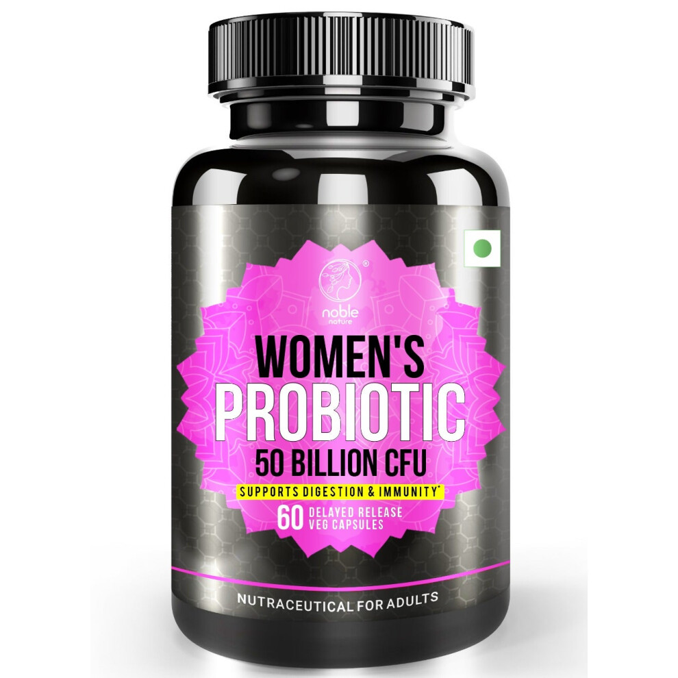 Noble Nature Probiotics for Women - PH Balance, Digestive, UT, & Feminine Health - 50 Billion CFU 60 Capsules