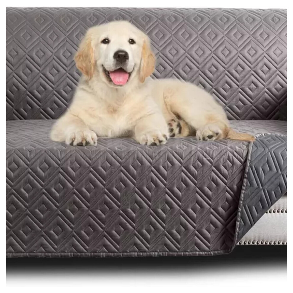 (2 Seater Sofa Cover, L.Grey & D.Grey) Pet Sofa Slipcovers 1 2 3 Seater Furniture Cover