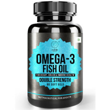 Noble Nature Double Strength Omega 3 Fish Oil - Fish Oil Supplement with EPA & DHA 60 Softgels