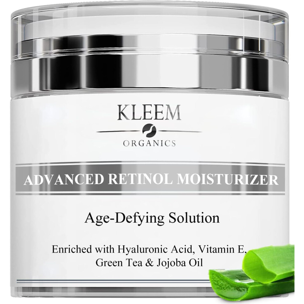 Retinol Face Cream with Hyaluronic Acid & Vitamin E | The Best Anti Aging Cream to Reduce Wrinkles & Age Spots | Day & Night use | for Women