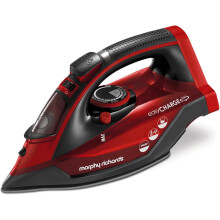 (Red, Cordless Iron) Cordless Iron, 130g Steam Boost, 30g Steam Output, 350ml Water Tank, Drip Proof, Scale Proof, Auto Shut-Off, 2.5m Cord, 2400 Watts..
