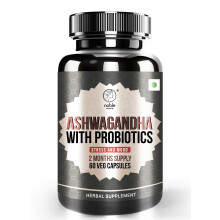 Noble Nature Ashwagandha with Probiotics, 2 Months Supply, 60 Veg Capsules
