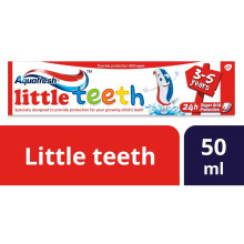 Aquafresh Little Teeth Toothpaste, Low Abrasivity, Cavity Protection, Strong Teeth, Healthy gums, Fresh Breath, 50ml