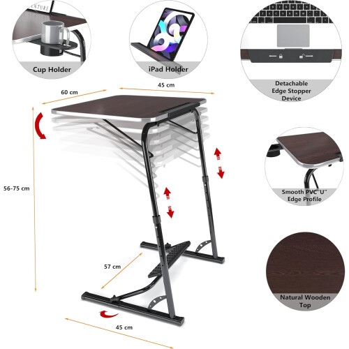 FoldWise Folding Laptop Table for Sofa - Wooden Portable Computer Desk 1