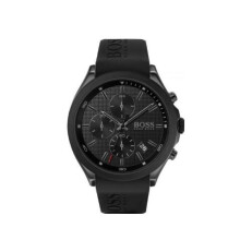 NEW HUGO BOSS VELOCITY 1513720 BLACK RUBBER STRAP MENS WATCH GIFT
