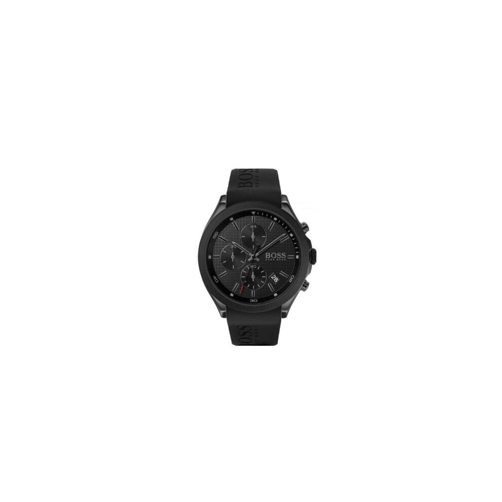 NEW HUGO BOSS VELOCITY 1513720 BLACK RUBBER STRAP MENS WATCH GIFT