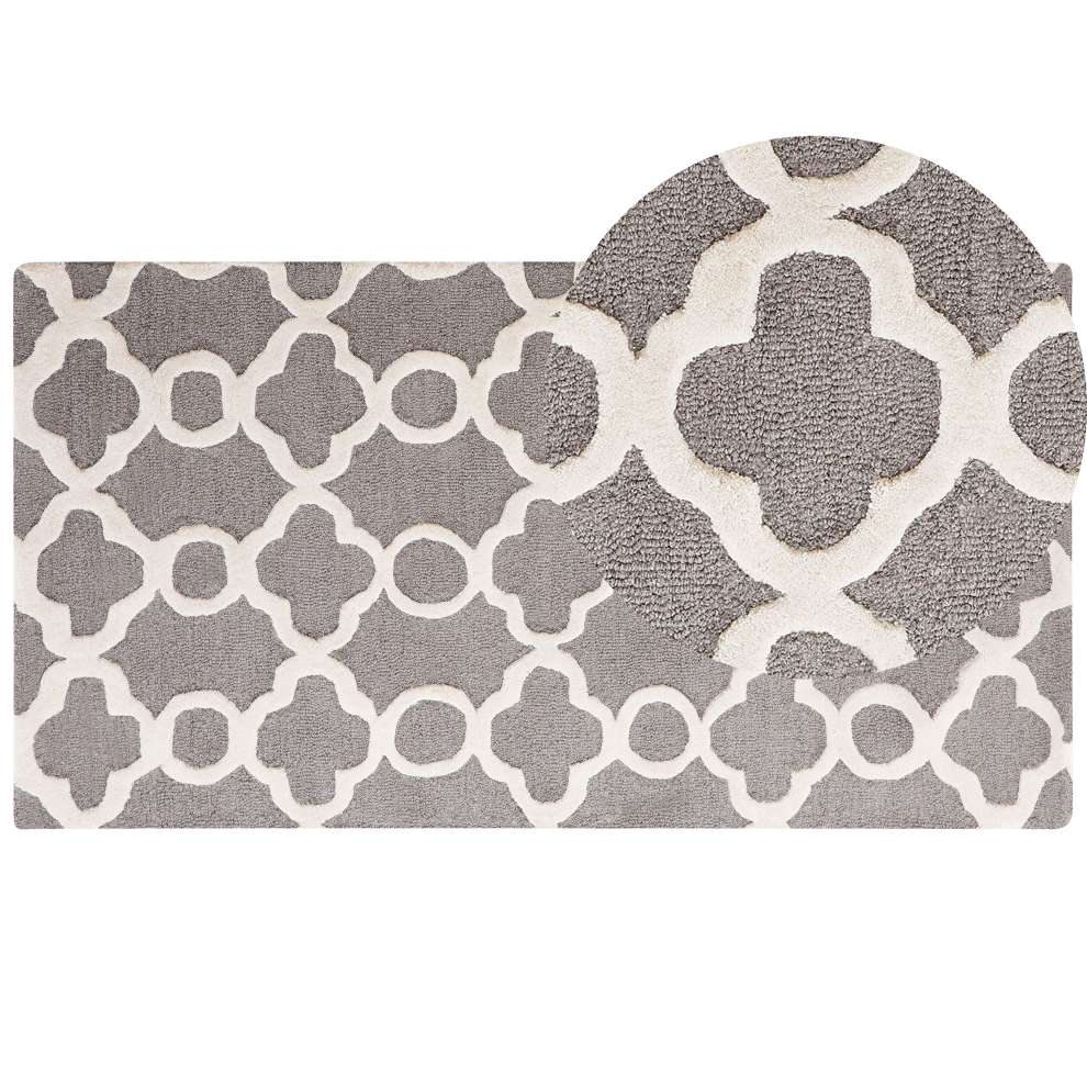 Rug ZILE Grey 80 x 150 cm Wool