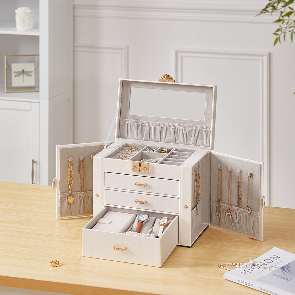 (White) Jewellery Box Organizer with Large Capacity