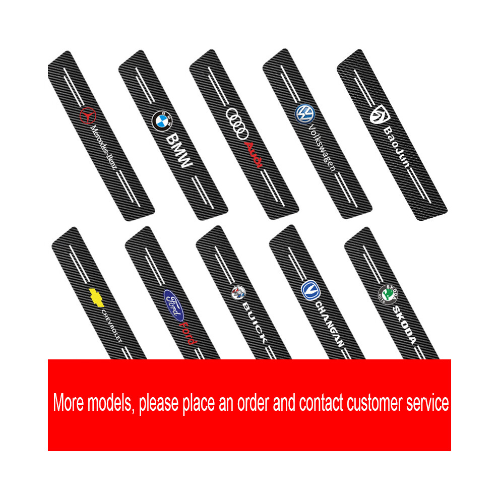 (Other Car) 4Pcs Car Door Sill Scuff Plate Carbon Fiber Stickers Decor 1300810408959
