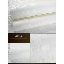 (Cream White) 9.5m 5 Colors Luxury Damask Embossed Flocked Textured Non-woven Wallpaper Roll