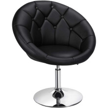 (Black) Dining Chairs Barstool Height Adjustable Tub Chair