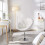 (White) Dining Chairs Barstool Height Adjustable Tub Chair 4