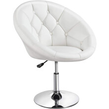 (White) Dining Chairs Barstool Height Adjustable Tub Chair