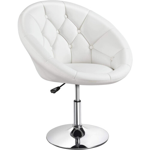 (White) Dining Chairs Barstool Height Adjustable Tub Chair