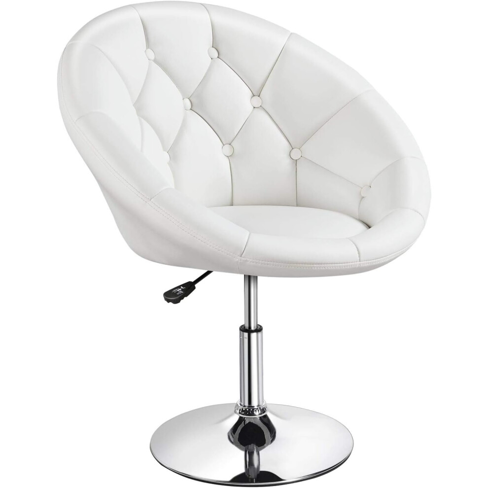 (White) Dining Chairs Barstool Height Adjustable Tub Chair