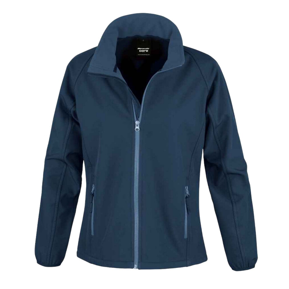 (XS, Navy) Result Womens/Ladies Core Printable Softshell Jacket