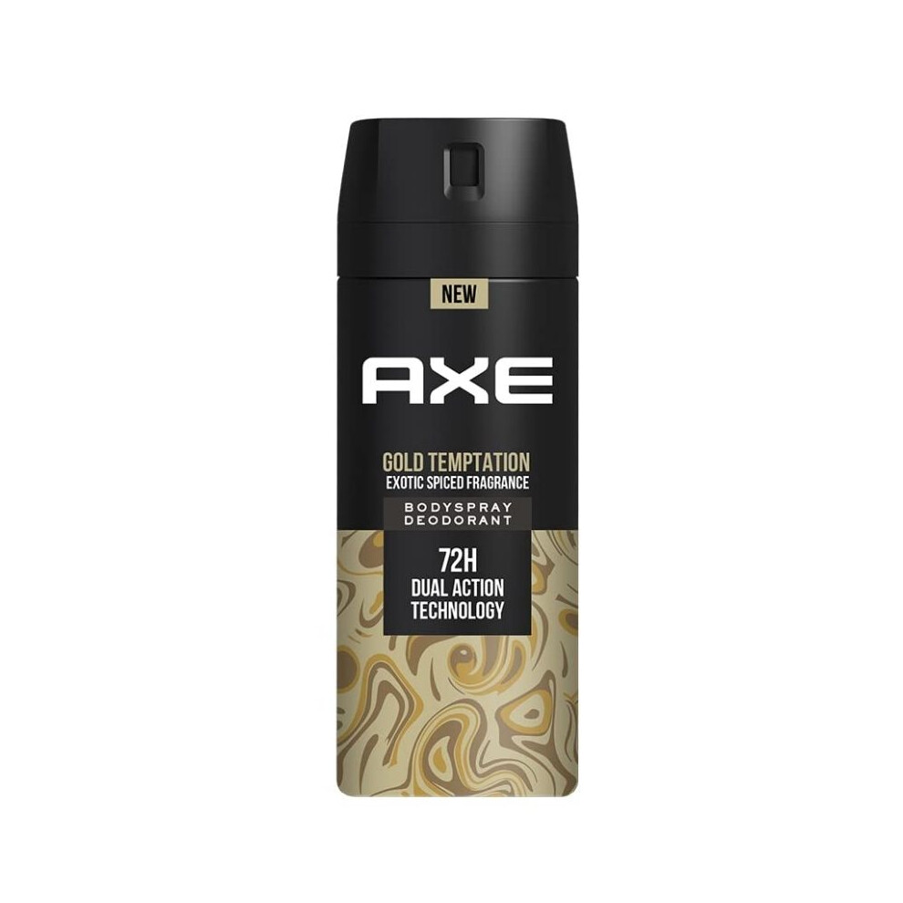 Men's Gold Axe Temptation Deodorant Body Spray For Irresistible Fragrance And Long-Lasting Freshness 150 Ml
