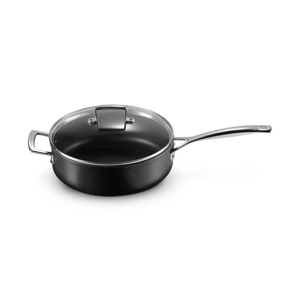 Le Creuset Toughened Non-Stick 26x7.8cm Saute Pan with Glass Lid, Aluminium, 51110260010302