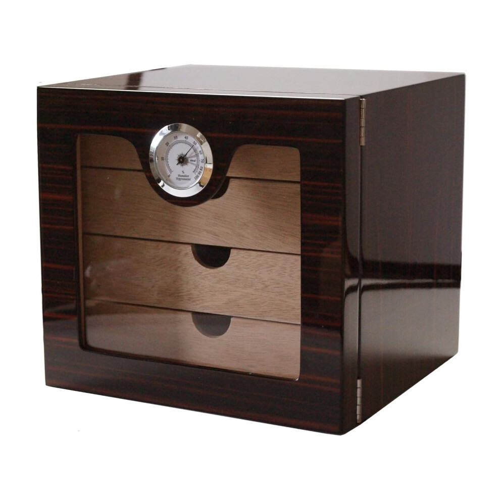 GERMANUS Cigar Humidor Cabinet with Black Grain