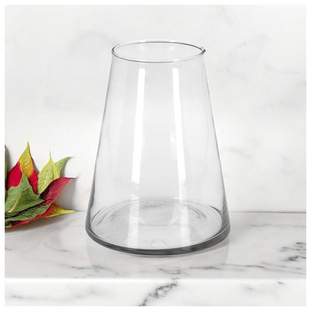 20cm Clear Glass Flowers Vase Cone Shaped Wedding Party Centrepiece