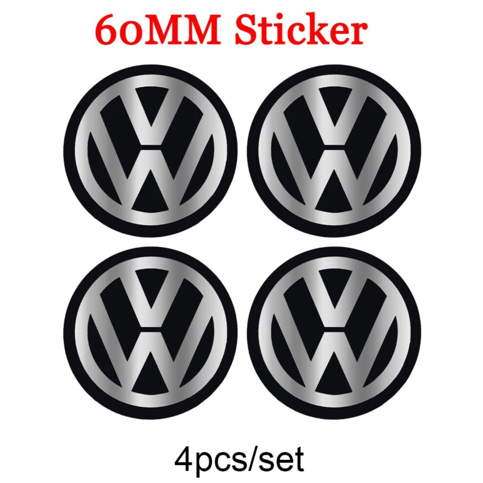 (60mm wheel) center hub cap cover decal stickers For Volkswagen
