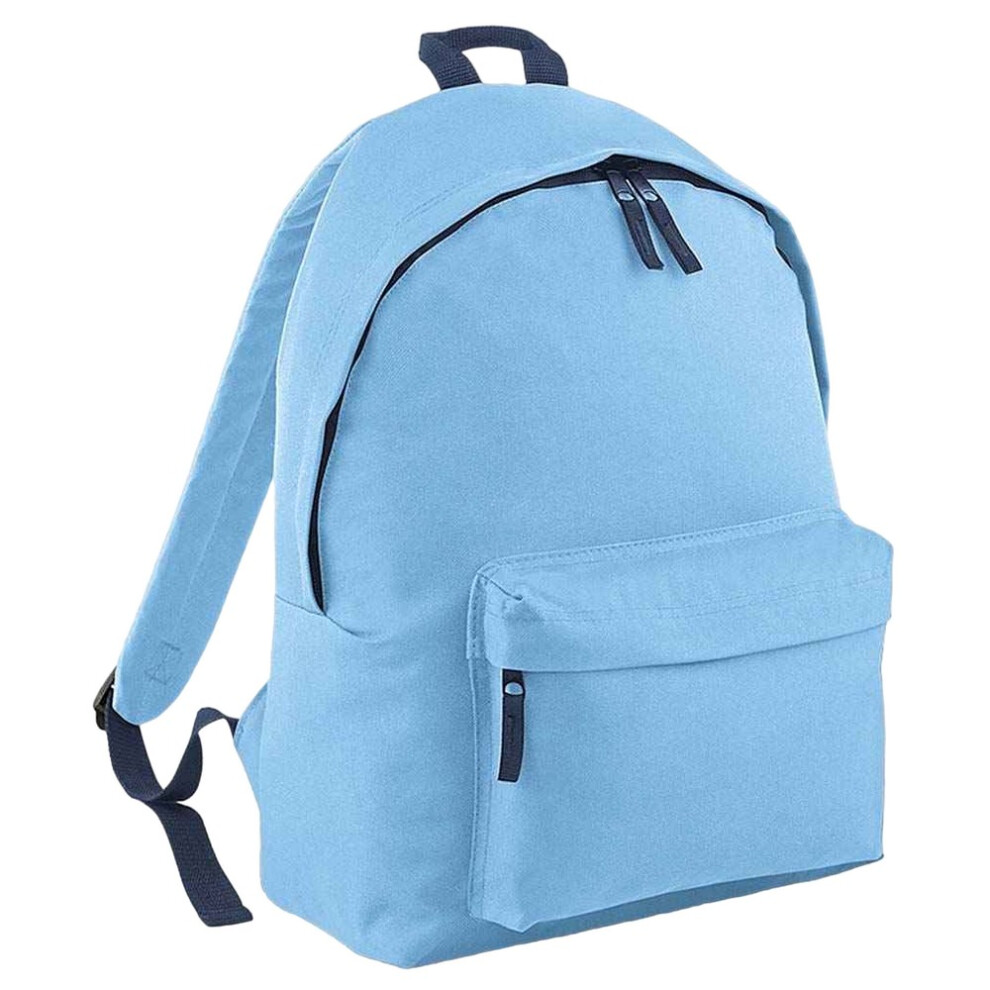 (One Size, Sky Blue/French Navy) Bagbase Original Plain Backpack