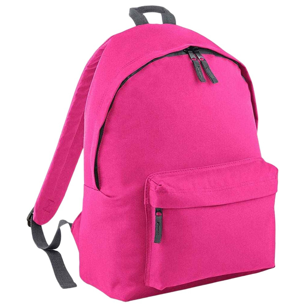 (One Size, Fuchsia/Graphite Grey) Bagbase Original Plain Backpack