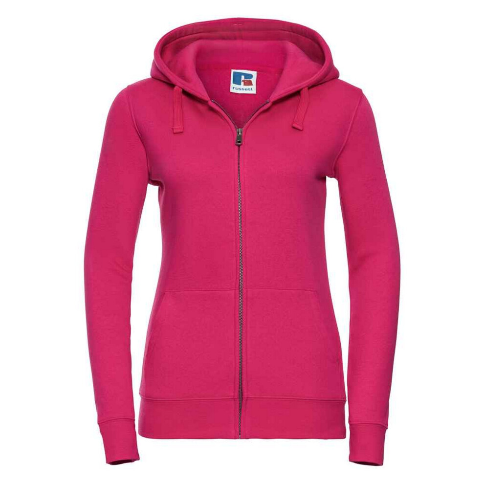 (M, Fuchsia) Russell Womens/Ladies Authentic Full Zip Hoodie