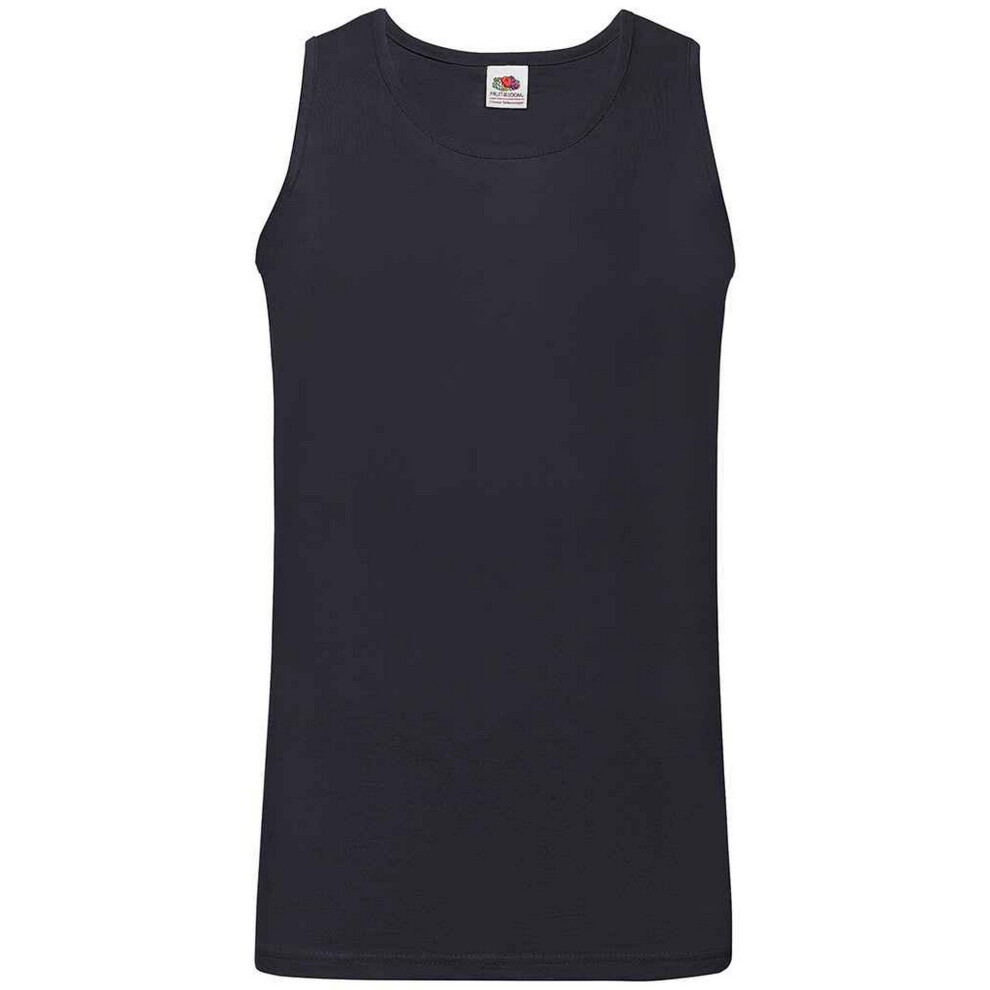 (M, Deep Navy) Fruit Of The Loom Mens Athletic Vest Top