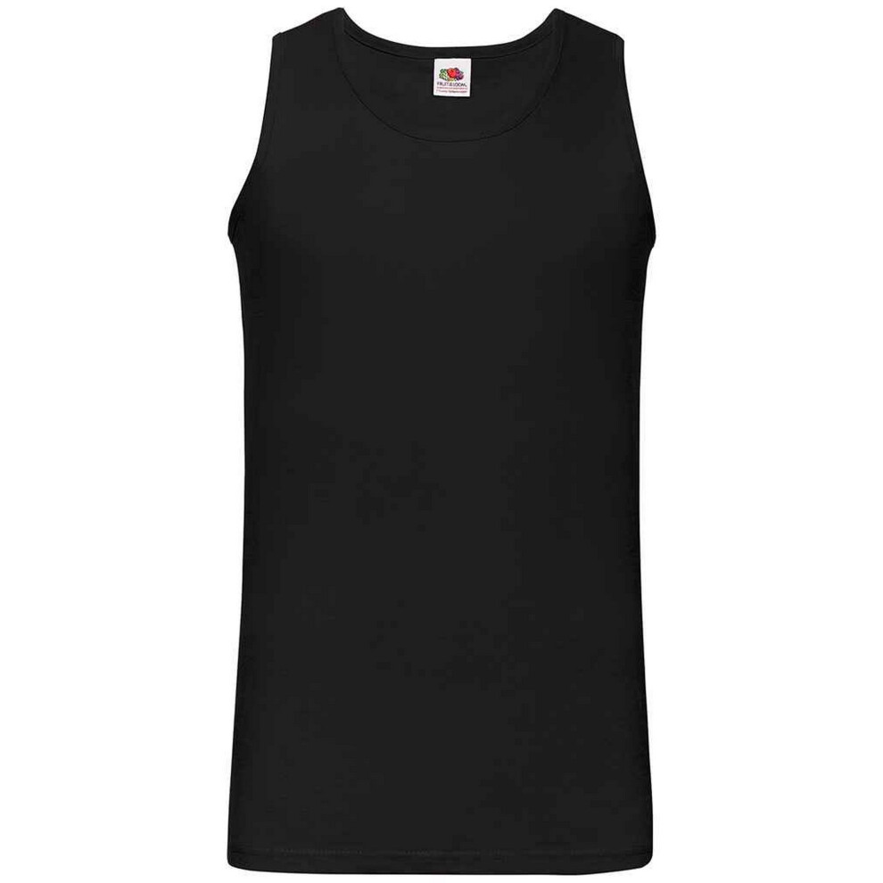 (L, Black) Fruit Of The Loom Mens Athletic Vest Top