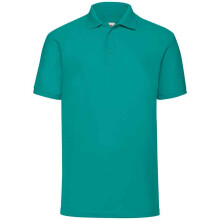(L, Emerald) Fruit of the Loom Mens Pique Polo Shirt