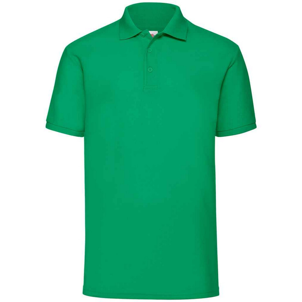 (XXL, Kelly Green) Fruit Of The Loom Mens Pique Polo Shirt