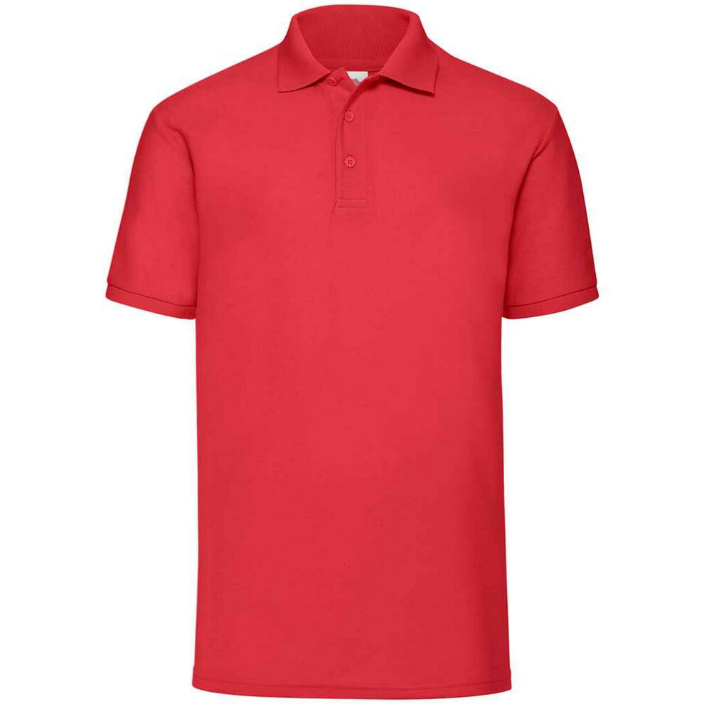 (3XL, Red) Fruit Of The Loom Mens Pique Polo Shirt