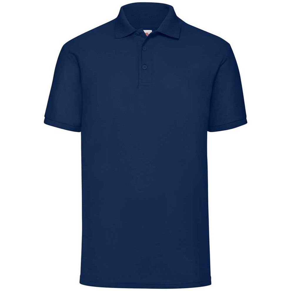 (M, Navy) Fruit Of The Loom Mens Pique Polo Shirt