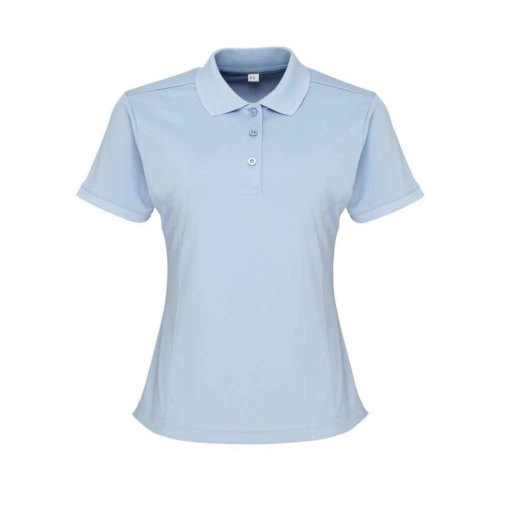 (16 UK, Light Blue) Premier Womens/Ladies Coolchecker Pique Polo Shirt