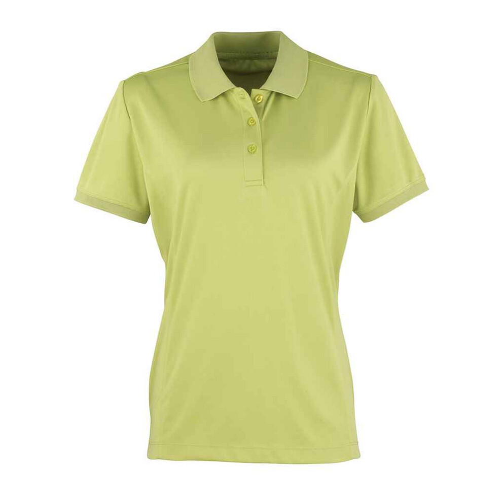 (16 UK, Lime) Premier Womens/Ladies Coolchecker Pique Polo Shirt