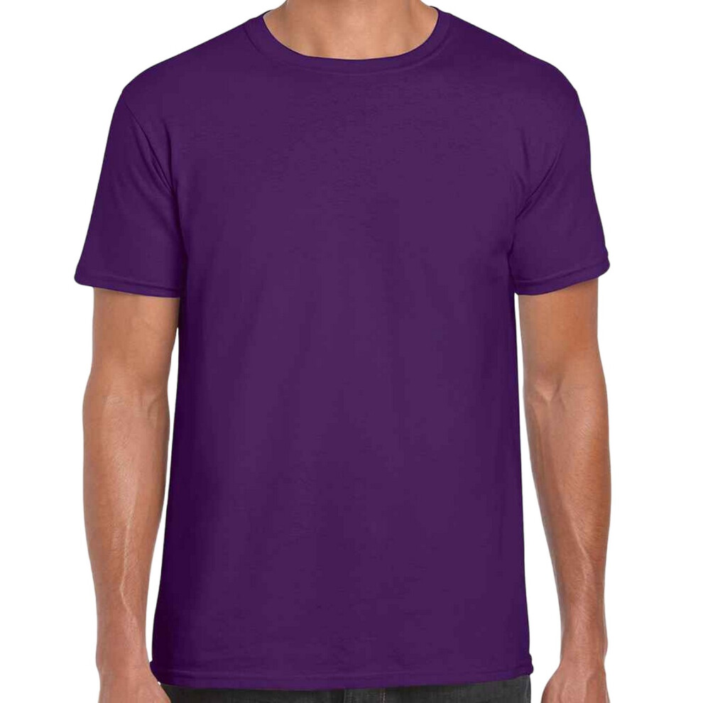 (S, Purple) Gildan Mens Short Sleeve Soft-Style T-Shirt