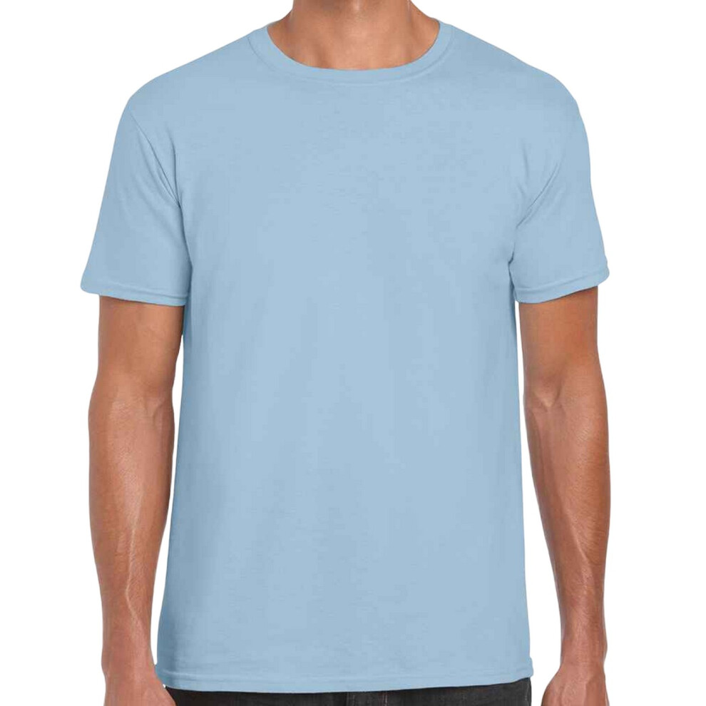 (S, Light Blue) Gildan Mens Short Sleeve Soft-Style T-Shirt