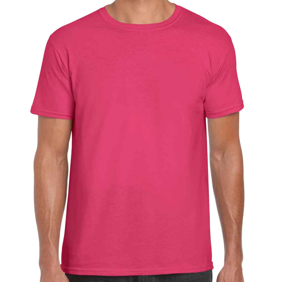 (M, Heliconia) Gildan Mens Short Sleeve Soft-Style T-Shirt