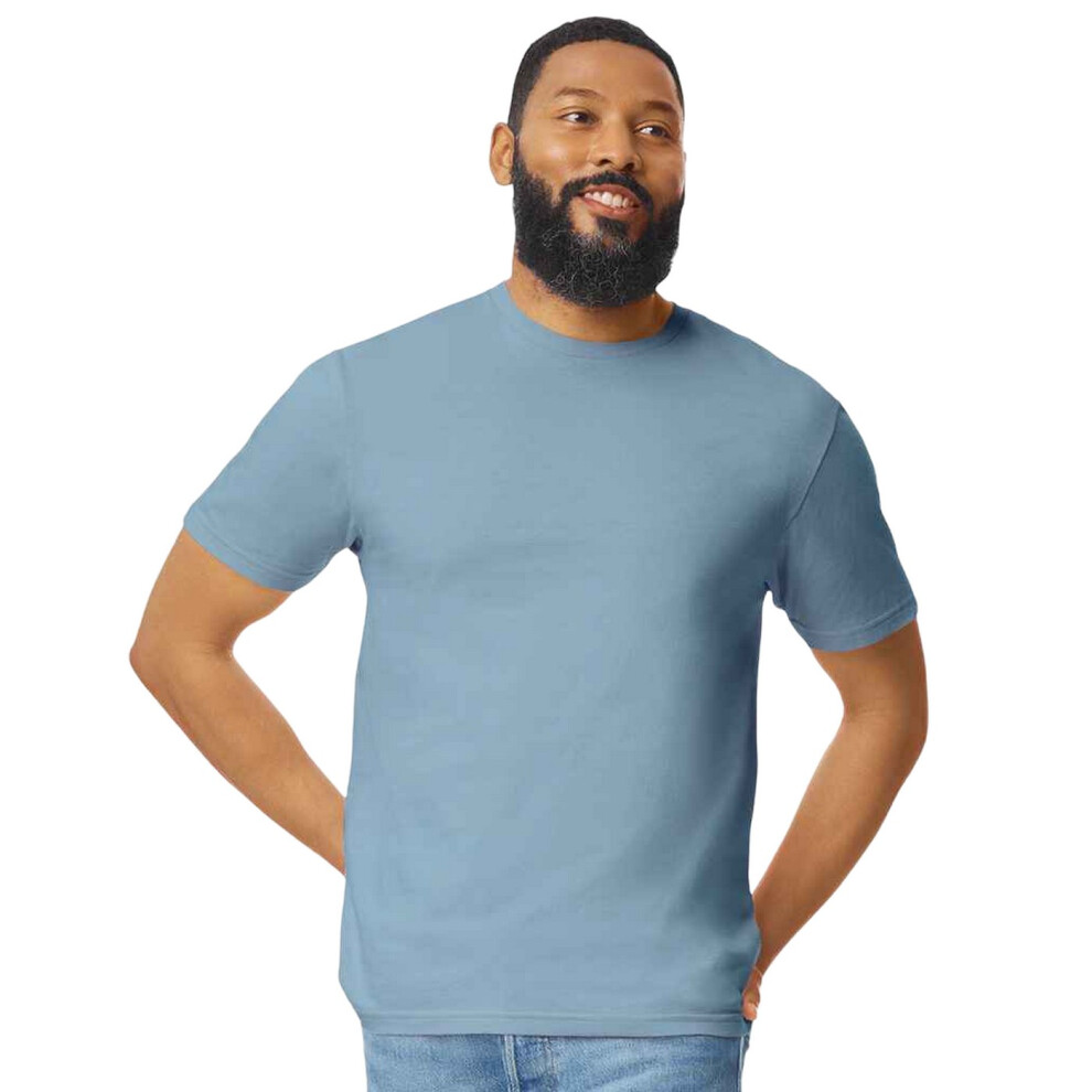 (3XL, Stone Blue) Gildan Mens Short Sleeve Soft-Style T-Shirt