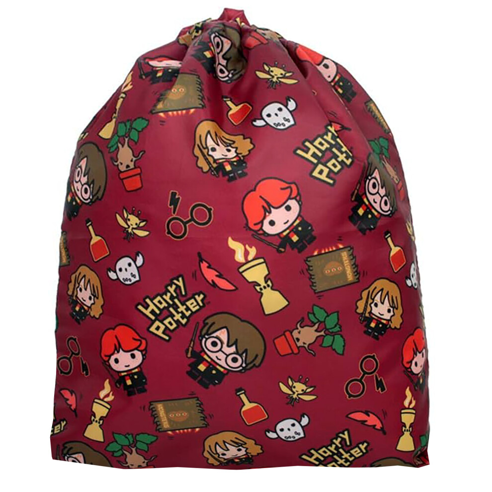 Harry Potter Chibi Drawstring Bag Pe Gym School Swimming Sport Maroon