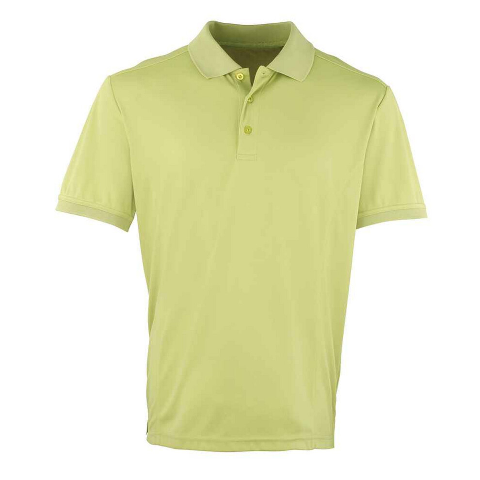 (XXL, Lime) Premier Mens Coolchecker Pique Polo Shirt