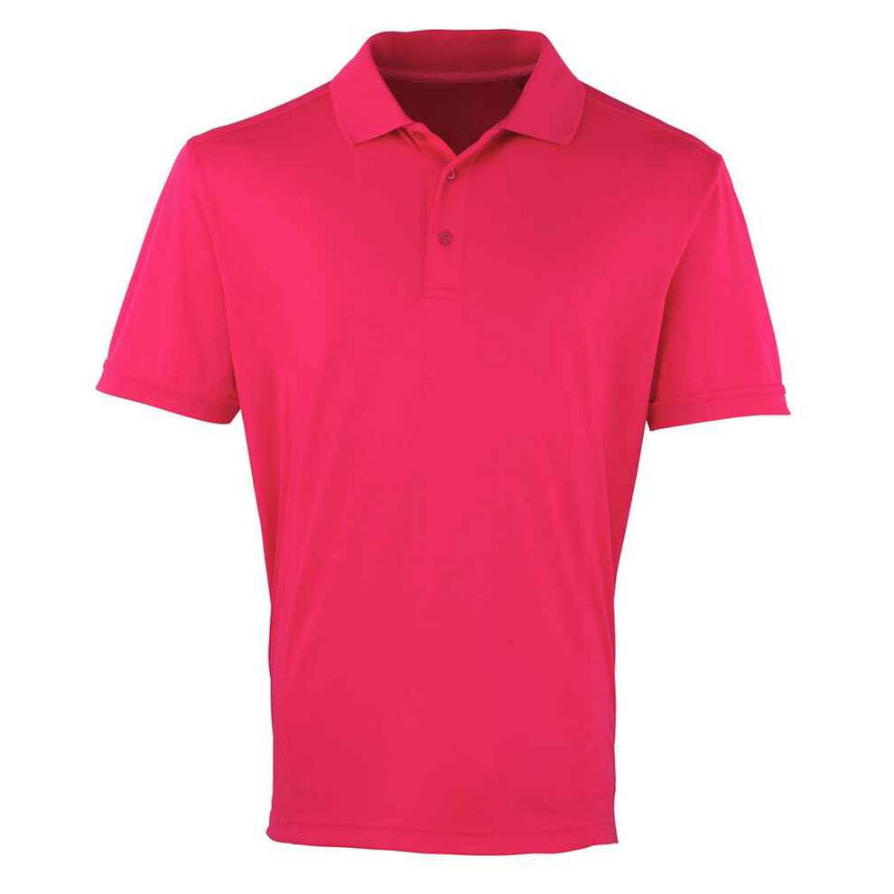 (XXL, Hot Pink) Premier Mens Coolchecker Pique Polo Shirt