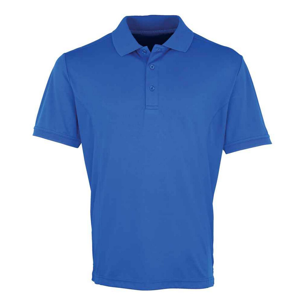 (M, Royal Blue) Premier Mens Coolchecker Pique Polo Shirt