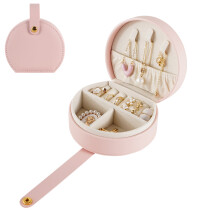 (Pink) Jewelry Box Organizer PU Leather Storage Case Box