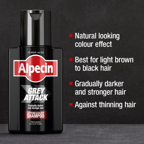 Alpecin Grey Attack Caffeine & Colour Shampoo for Men 1x 200ml 1