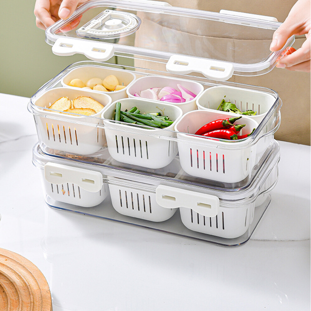 New Ezi-Tech (6 Compartments) 6/8 Compartments Divided Serving Tray Divided Serving Tray Snackle Box Charcuterie Container Storage Size 6