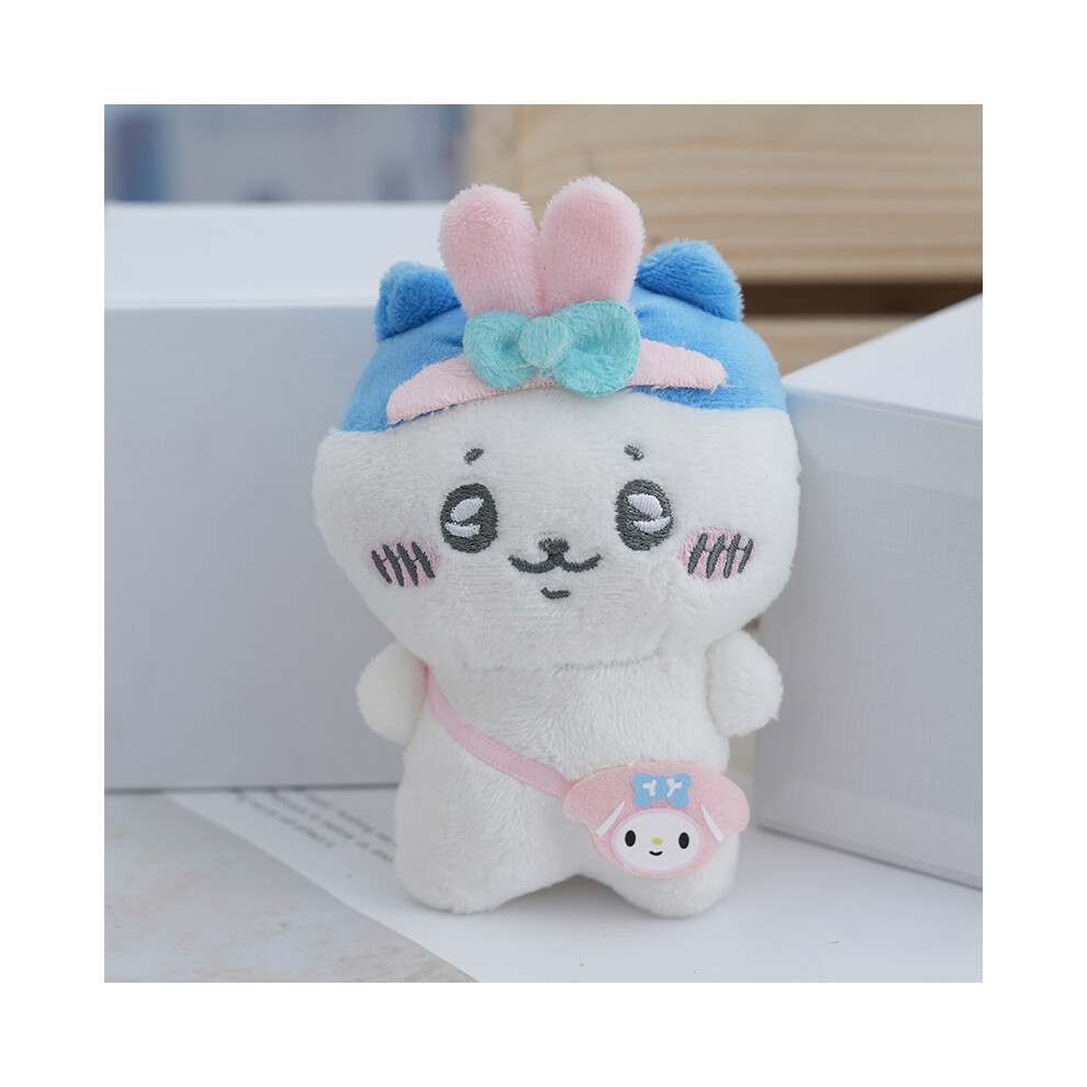 (Blue) Plush Hachiware Toy Keychain Melody Kuromi Cinnamoroll Pompompurin Decoration Blue