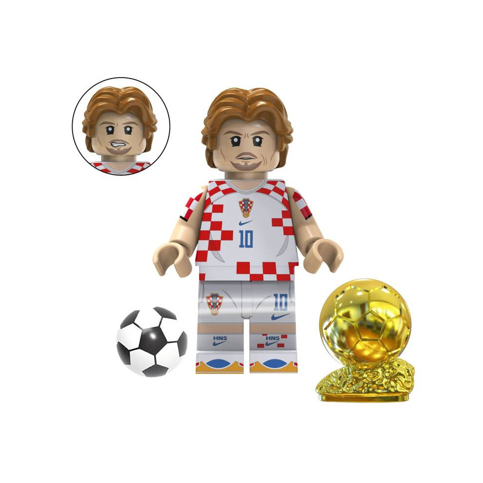 (Luka Modric) Mini Football Player Figure Toy Cute Cartoon Building Block For Children